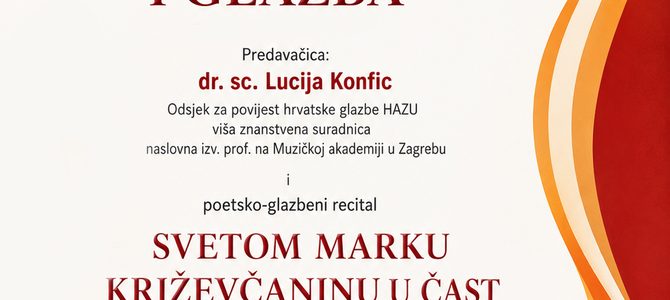 NAJAVA: Svetkovina sv. Marka Križevčanina NAJAVA: Svetkovina sv. Marka Križevčanina